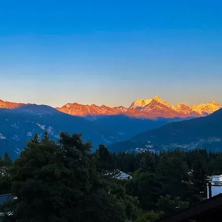 Magnifique Avec Piscine, Balcon Et Vue Appartamento Crans-Montana